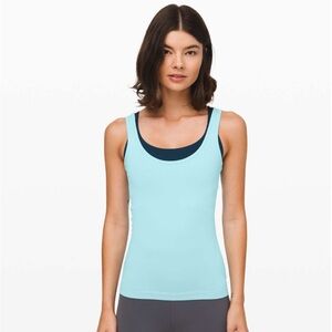 Lululemon Seek Simplicity Tank Top *2 Ways Women Size 8 Sea Frost